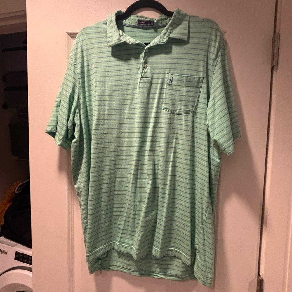 Men's Johnnie-O Green Blur Striped Polo Shirt